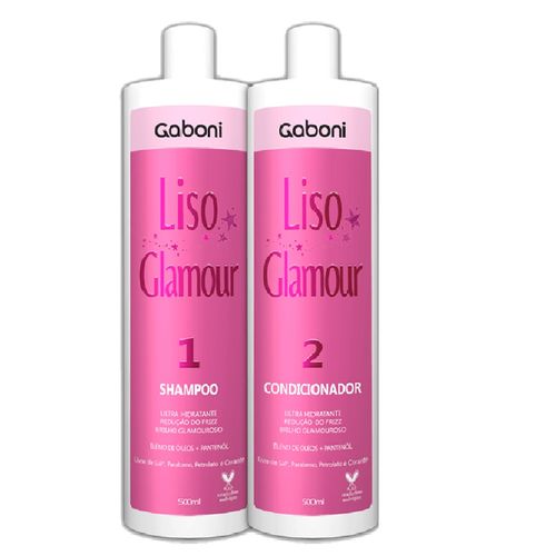 Kit Liso Glamour Gaboni Shampoo 500ml + Condicionador 500ml